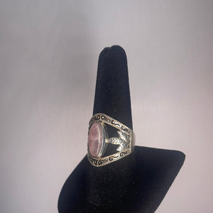 Rose Quartz Size 10 Sterling Silver Ring