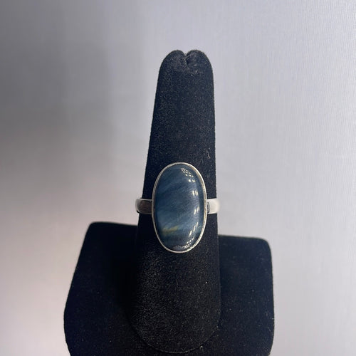 Hawk Eye Size 8 Sterling Silver Ring