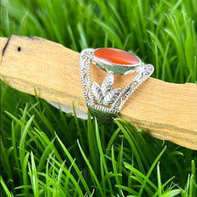 Load image into Gallery viewer, Carnelian Sterling Silver Ring Size 10