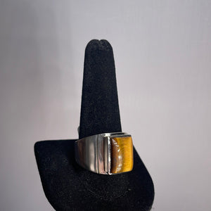 Tiger Eye Size 12 Sterling Silver Ring