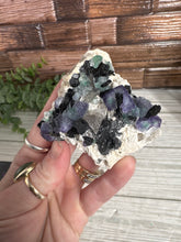 Load image into Gallery viewer, Fluorite and Black Tourmaline on the Matrix