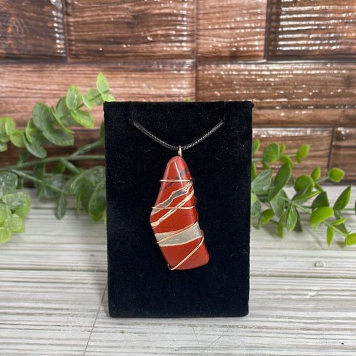 Red Jasper Wire-Wrapped Pendant