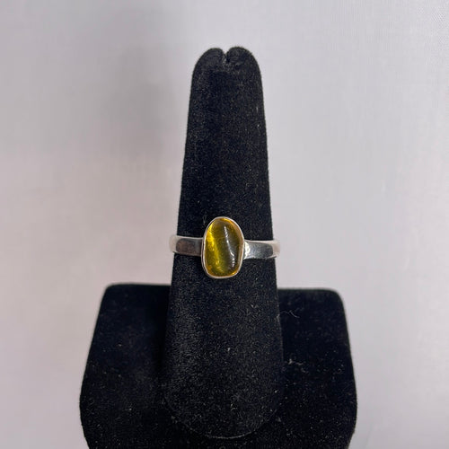 Amber Size 8 Sterling Silver Ring