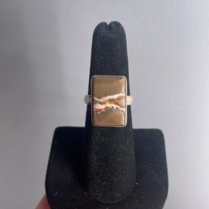 Agatized Copper Size 7 Sterling Silver Ring