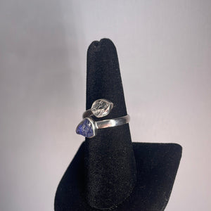 Herkimer Diamond & Tanzanite Size 7 Sterling Silver Ring