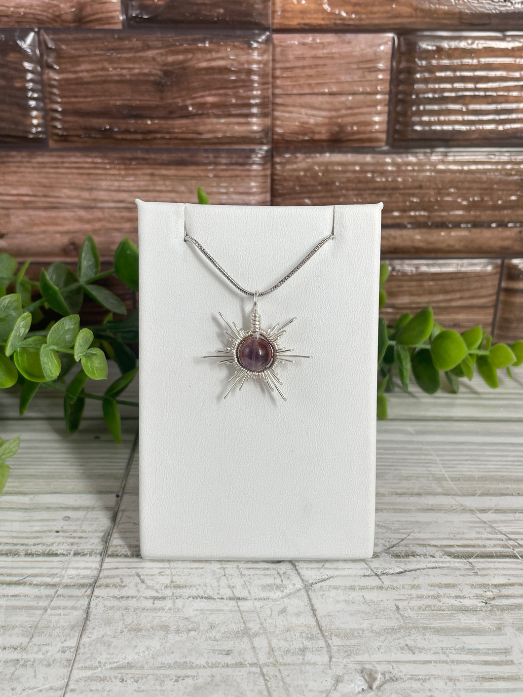 Super 7 Wire-Wrapped Snowflake/Star Pendant