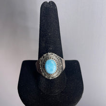 Load image into Gallery viewer, Larimar Size 12 Sterling Silver Ring