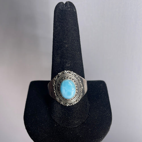 Larimar Size 12 Sterling Silver Ring