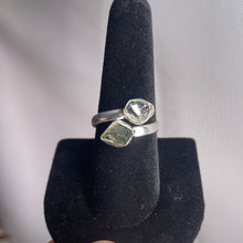 Load image into Gallery viewer, Moldavite &amp; Herkimer Diamond Size 9 Sterling Silver Ring