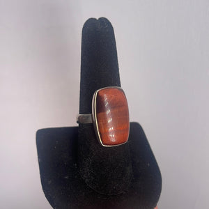 Red Tiger Eye Size 9 Sterling Silver Ring