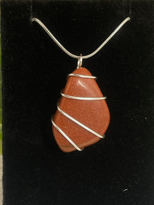 Goldstone Wire-Wrapped Pendant