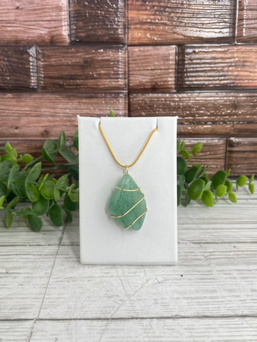 Green Aventurine Wire-Wrapped Pendant