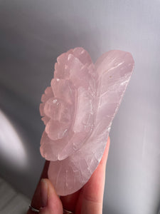 Rose Quartz Rose Carving