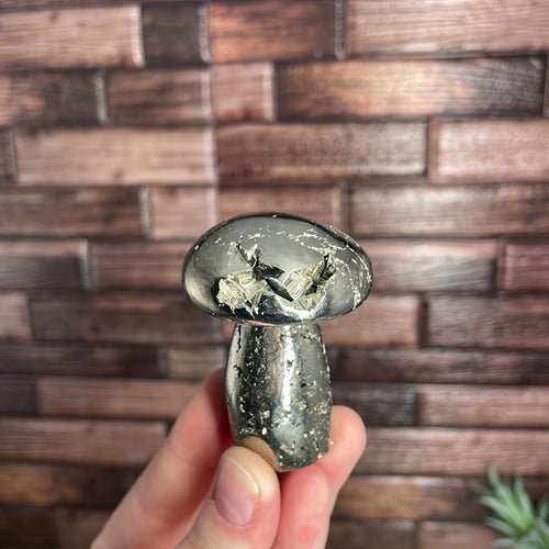 Pyrite Mushroom Carving