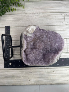 Amethyst and Calcite on Stand