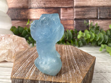 Load image into Gallery viewer, Aquamarine Owl Carving