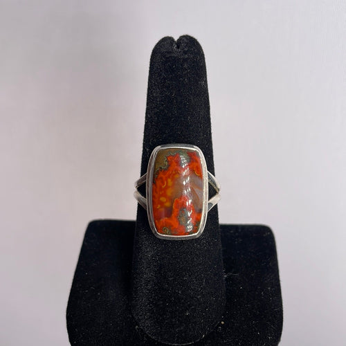 Seam Agate Size 8 Sterling Silver Ring