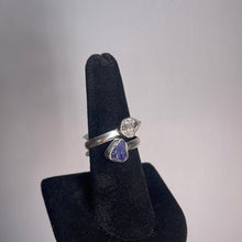 Load image into Gallery viewer, Herkimer Diamond &amp; Tanzanite Size 7 Sterling Silver Ring