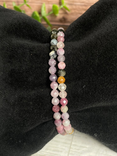 Mixed Tourmaline Faceted Crystal Bracelet