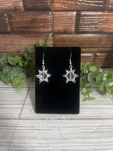 Clear Quartz Snowflake/Star Wire-Wrapped Earrings