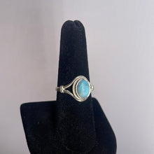Load image into Gallery viewer, Larimar Size 8 Sterling Silver Ring