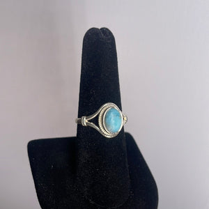 Larimar Size 8 Sterling Silver Ring