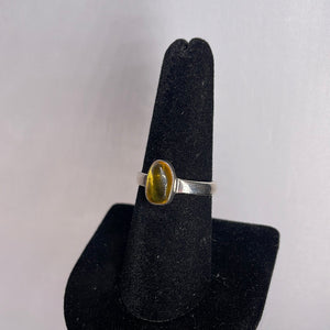 Amber Size 8 Sterling Silver Ring