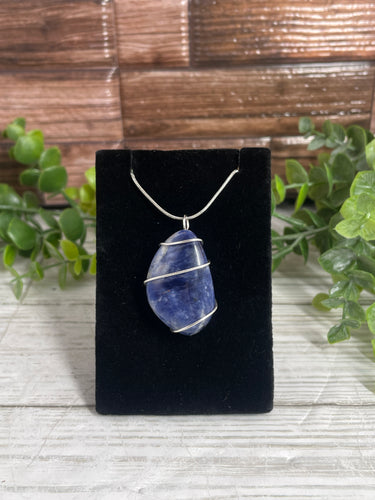 Sodalite Wire-Wrapped Pendant