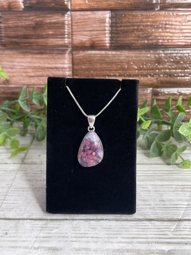 Lepidolite & Pink Tourmaline Sterling Silver Pendant