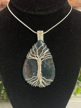 Load image into Gallery viewer, Moss Agate Tree Of Life Wire-Wrapped Pendant