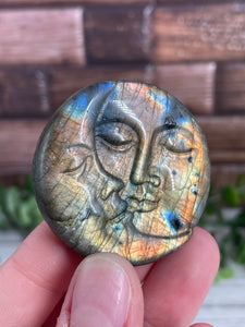 Labradorite Sun & Moon Carving