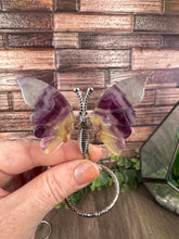Load image into Gallery viewer, Fluorite Butterfly on Stand