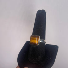 Load image into Gallery viewer, Tiger Eye Size 9 Sterling Silver Ring