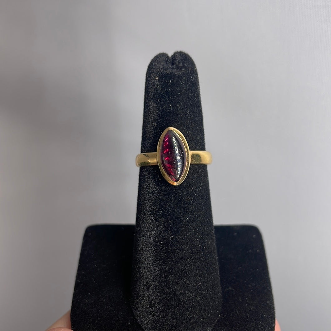 Garnet Size 6 14k Gold Plated Ring