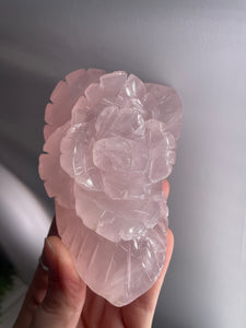Rose Quartz Rose Carving