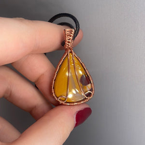 Mookaite Wire-Wrapped Pendant