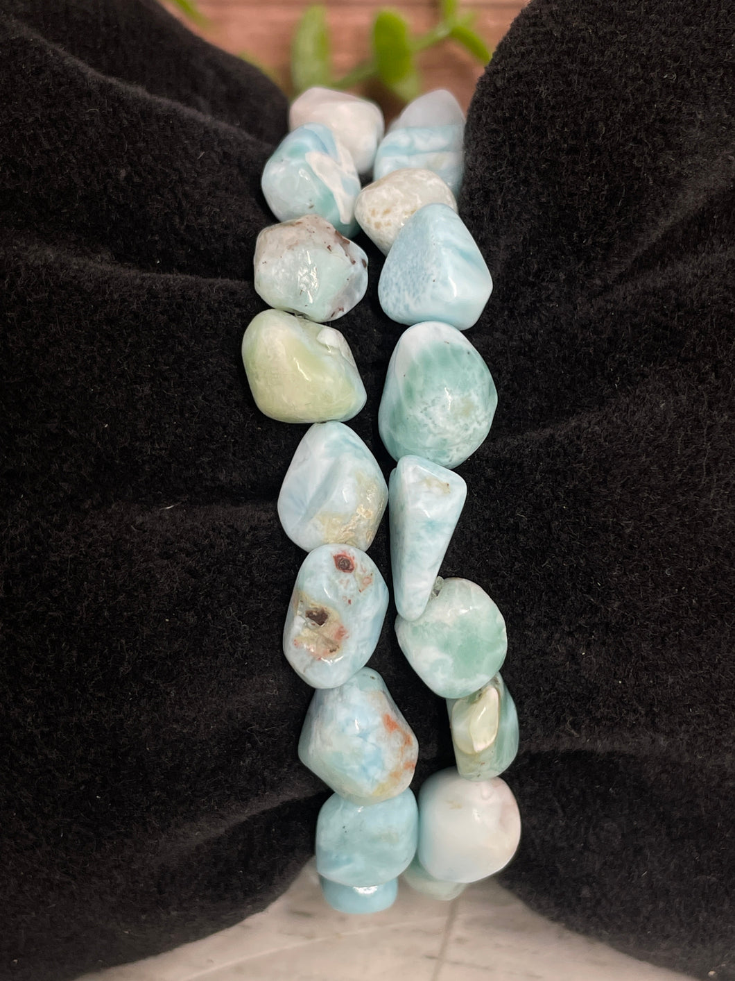 Larimar Freeform Crystal Bracelet