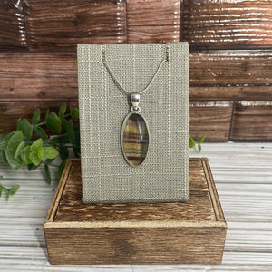 Rainbow Fluorite Sterling Silver Pendant