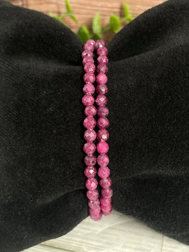 Ruby Faceted Crystal Bracelet