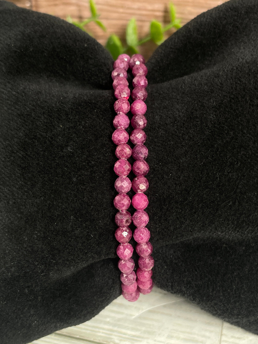 Ruby Faceted Crystal Bracelet