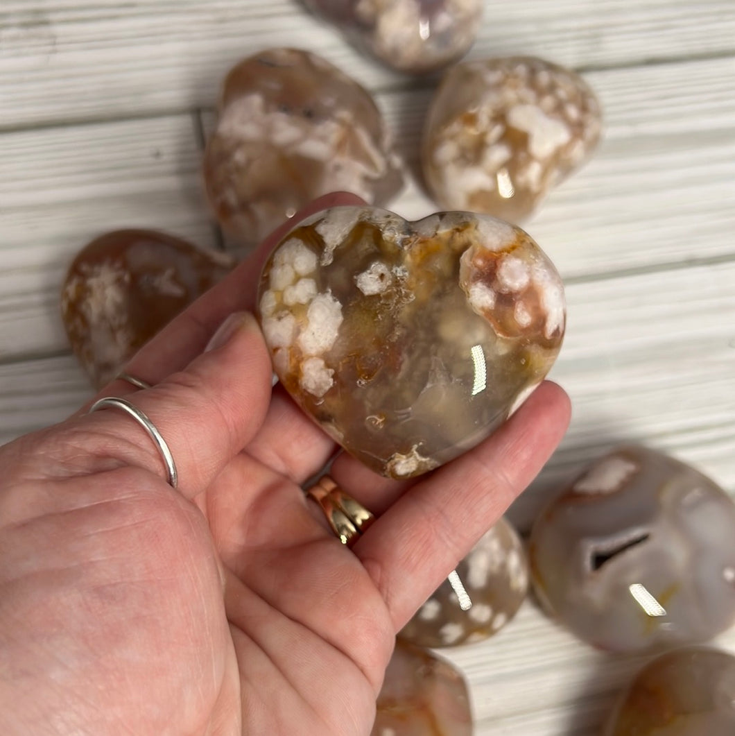 Flower Agate Heart