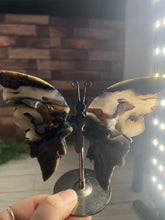 Load image into Gallery viewer, Volcanic Agate Butterfly Wings On Stand