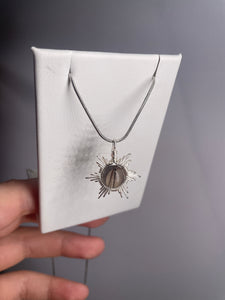 Smoky Quartz Star/Snowflake Wire-Wrapped Pendant