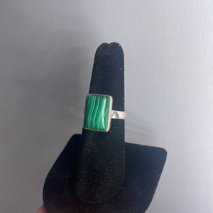 Malachite Size 7 Sterling Silver Ring