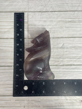 Load image into Gallery viewer, Fluorite Wolf Carving
