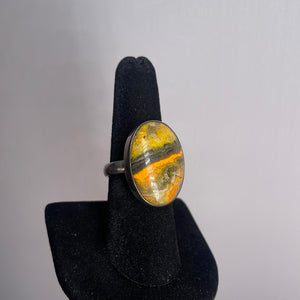 Bumblebee Jasper Size 9 Sterling Silver Ring