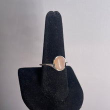 Load image into Gallery viewer, Peach Moonstone Size 9 Sterling Silver Ring