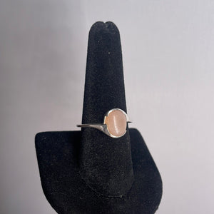 Peach Moonstone Size 9 Sterling Silver Ring