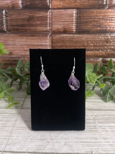 Amethyst Point Sterling Silver Earrings