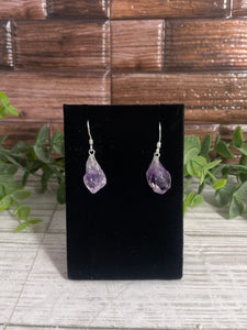 Amethyst Point Sterling Silver Earrings
